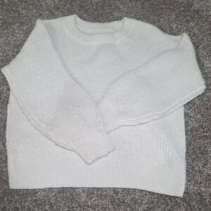 Sonoma White Sweater with Ribbed Knit - Size Medium - Some Light Pilling